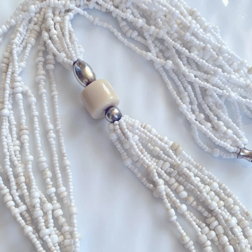 Silpada N1573 White Seed Beads, Sterling Silver,Coral and Black Pin Shell - Picture 3 of 5